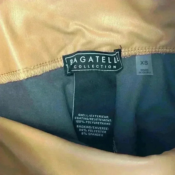Bagatelle Women Brown Faux Leather Pants XS - Picture 7 of 7